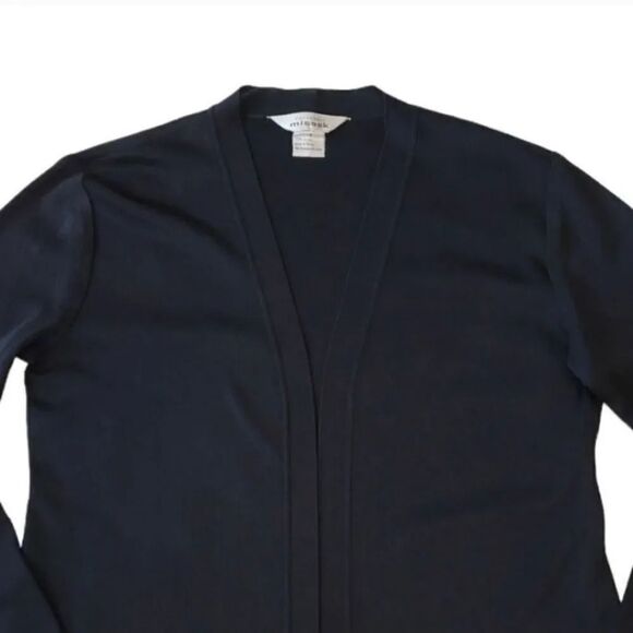 Misook Fine Knit Open Front Longsleeve Sweater Cardigan in Black Size Small - Picture 4 of 9